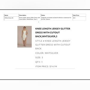 White sparkly midi dress with slit